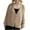 Khaki, variant on AherBiu Women Cardigan Sweaters Button up V Knitted Neck Loose Casual Outdoor Open Front Coat