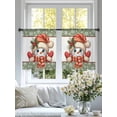 thumbnail image 4 of Christmas Snowman Sheer Curtains 54 Inch Length 2 Panels Set Window Treatments, Winter Snowflakes Green Buffalo Plaid Rod Pocket Semi Curtains for Living Room/Bedroom/Kitchen Décor, 104"W x 54"L, 4 of 7