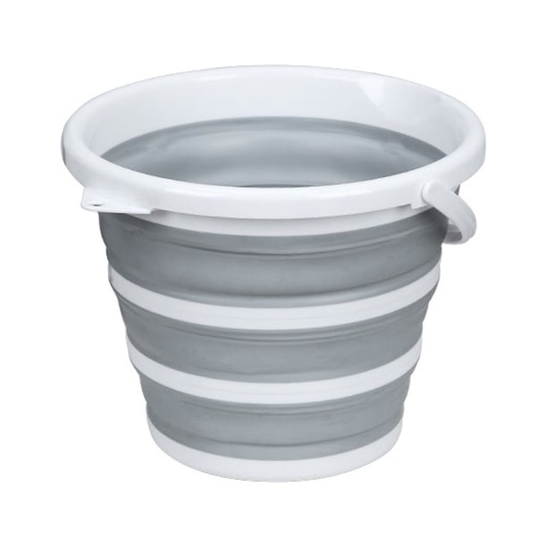 Cubo plegable de 10 l, 2,6 galones, cubo de limpieza, cubo para fregona, plegable, portátil, pequeño, suministros de agua de plástico para exteriores, jardín, camping, pesca, lavado de coche
