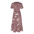 thumbnail image 4 of SDNall Robe Imprimée à Manches Courtes et Col Rond pour Femmes, 4 of 8