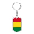 thumbnail image 1 of Bolivia Flag Keychain Dog Tag Stainless Steel or 18k Gold, 1 of 8