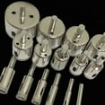 thumbnail image 4 of Juego de 15 brocas de diamante para sierra de corona, incisivas y universales para galvanoplastia, para vidrio, 6, 8, 10, 12, 14, 16, 18, 20, 22, 25, 26, 28, 30, 40 y 50 mm, 4 of 5