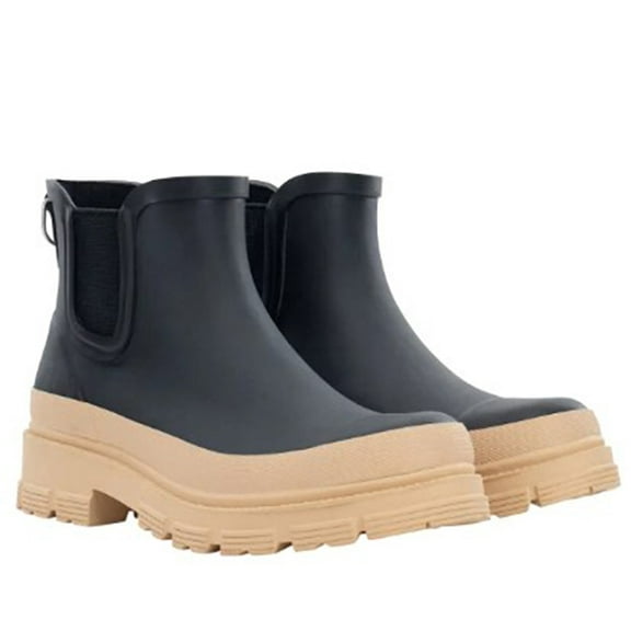 CHOOKA Women's CH Storm Chelsea Rain Boot In Black/Tan, 8