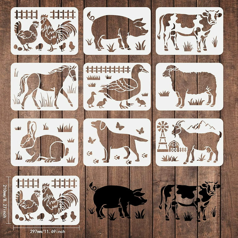  Animal Stencils for Painting, 64pcs 3 Unch Reusable Stencils  for Crafts on Fabric Canvas Wood Wall Rock and Other Home Decor Small  Stencils DIY Craft Template(Animal) : Arts, Crafts 
