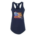 thumbnail image 2 of Wild Bobby, Colorful Neon Flag Hearts Love, Streetwear, Women Racerback Tank Top, Navy, Medium, 2 of 3