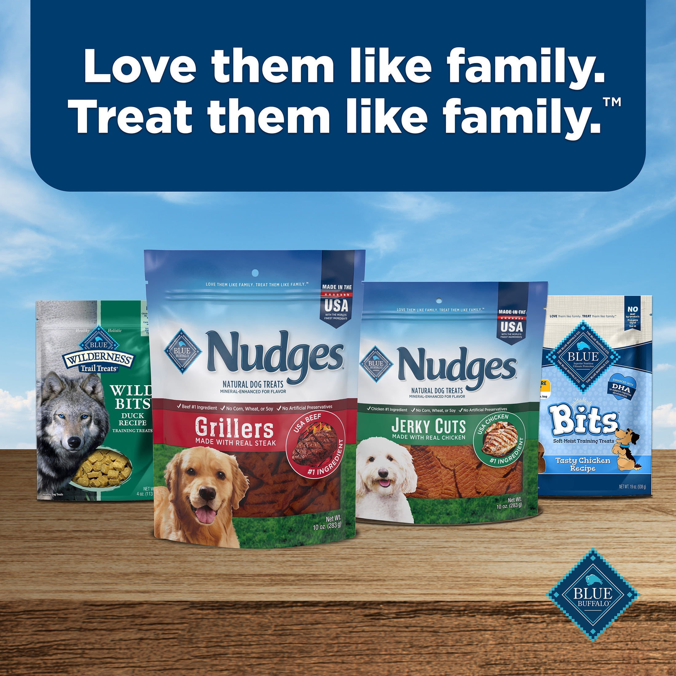 Blue Buffalo Nudges Grillers Natural Dog Treats Made with Real Steak, 5-oz. Bag