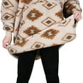 thumbnail image 7 of Catalonia Southwestern Aztec Oversized Wearable Blanket Hoodie Sweatshirt, Comfortable Sherpa Lounging Pullover for Adults, Gift for Her, 7 of 7