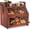 Brown, variant on Bamboohomie Wooden Bread Box for Kitchen Countertop, Double Layer Bamboo Bread Boxes with Tool Holder and Handles, Natural