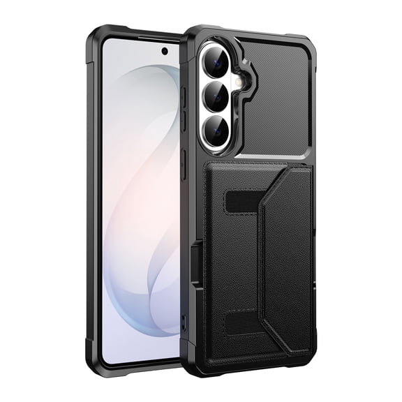 Dteck for Samsung Galaxy S26 Plus Case Wallet with Credit Card Holder, Shockproof Rugged Bumper Protective Phone Cover,Black