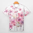 thumbnail image 3 of Pink Wildflowers (5) Men Zipper T-shirt Summer Casual Short Sleeve T-shirt Top, 3 of 7
