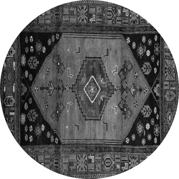 Ahgly Company Indoor Round Persian Gray Traditional Area Rugs, 4' Round