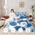 thumbnail image 4 of Manfei Boho Flowers Queen Comforter Set 3 Pieces,Hawaiian Tropical Botanical Comforter Sets Queen,1 Comforter and 2 Pillowcases,Reversible, 4 of 6