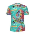 thumbnail image 6 of Rocae Cartoon Map Of Europe for Men's Mesh Quick-Dry Short Sleeve Workout T-Shirt,Mens Crew Neck Tee Lightweight Soft Classic T Shirts 3X-Large, 6 of 9