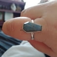 thumbnail image 3 of Natural Labradorite Blue Fire Gemstone Women's Ring, Solid 925 Sterling Silver Coffin Ring, Statement Promise Proposal Wedding Engagement Best Gifts Ring (Labradorite, Size 7), 3 of 4