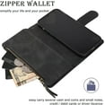 thumbnail image 6 of Wallet Case Compatible with iPhone 12 Pro Max (6.7 inch), Premium PU Leather Zipper Flip Folio Wallet RFID Blocking with Wrist Strap Kickstand Protective Case - Black, 6 of 11