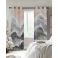 thumbnail image 3 of Fsddascl Gray Coastal Beach Blackout Curtains for Bedroom/Living Room, Thermal Insulated Kitchen Curtains, Modern Oil Painting Nautical Grommet Darkening Window Treatment Drapes 27.5"x39"x2, 3 of 8