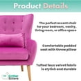 thumbnail image 4 of Critter Sitters Wingback Accent Chair with Pillow Faux Velvet with Wooden Legs , Pink, 4 of 11
