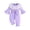 Purple, variant on Edvintorg 0-18 Months Baby Girls' Jumpsuits & Rompers Fashion Solid Color Round Neck Flared Sleeve Cotton Jumpsuit Kawaii Long Sleeved Rompers Jumpsuit with Bowknot