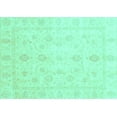 thumbnail image 1 of Ahgly Company Machine Washable Indoor Rectangle Oriental Turquoise Blue Traditional Area Rugs, 5' x 7', 1 of 4