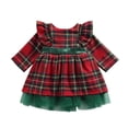 thumbnail image 4 of URMAGIC Toddler& Baby Girls Red Plaid Christmas Dress Oversize Bow Bubble Gown Dress, 4 of 7