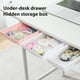 thumbnail image 2 of Organizador deslizable autoadhesivo debajo del escritorio, caja de almacenamiento extraíble oculta para herramientas de maquillaje, bolígrafos y artículos de papelería., 2 of 8