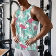 thumbnail image 5 of Fotbe Flamingo Pattern Men's Quick Dry Workout Tank Top Gym Muscle Tee Fitness Bodybuilding Sleeveless T Shirt Breathable Workout Shirt-, 5 of 9