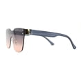 thumbnail image 4 of Panel Shield Lens Horned Rimless Large Sunglasses Slate Peach Smoke, 4 of 4