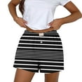 thumbnail image 2 of fatyb Women's Casual Stripe Shorts Elastic Waist Wide Leg Shorts Loose Vacation Beach Shorts for Women, 2 of 5