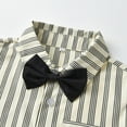 thumbnail image 4 of Toddler Boys Outfit Sets Fall Long Sleeve Striped Prints T Shirt Tops Pants Child Kids Gentleman Clothes Size 2-3T, 4 of 8