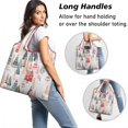 thumbnail image 2 of 5 Pack Foldable Shopping Bag,Christmas Tree and House Pattern Reusable Grocery Bags with Pockets,Large Reusable Tote Bags with Handles Waterproof & Lightweight, 2 of 6