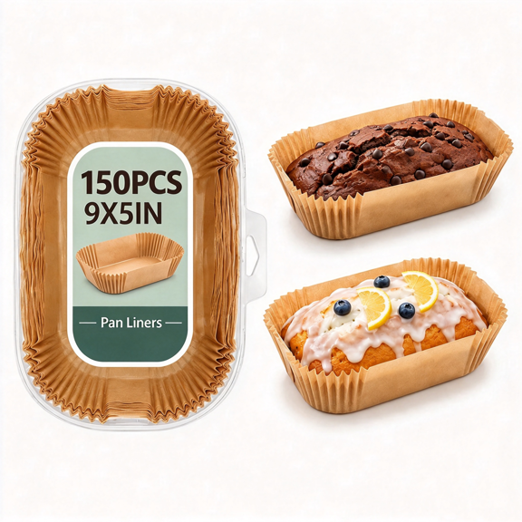 150 PCS Loaf Pan Liners, 9x5 in Loaf Pan Liners Baking Bread, Non-Stick Pre-Formed Parchment Paper for Bread Pan, Ideal Disposable Loaf Breads Liners