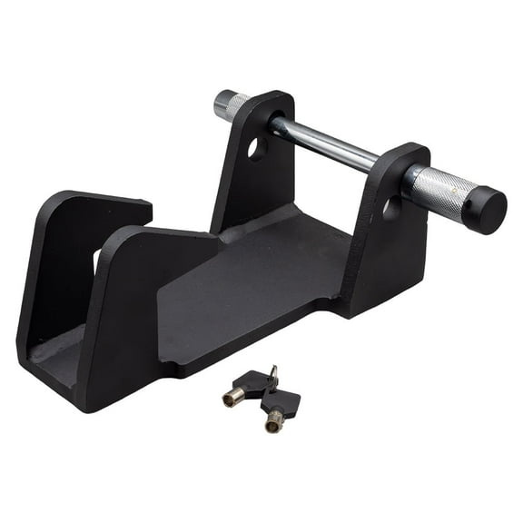 Gooseneck Trailer Lock w/ Adjustable 3/4" Dual Pin, Black Powder Coated Gooseneck Hitch Lock for Heavy-duty Trailers, Livestock Haulers & RVs