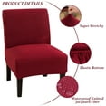 thumbnail image 3 of 2 Pack Armless Accent Chair Covers, Stretch Knitted Slipper Chair Couch Slipcover Furniture Protector, Wine Red, 3 of 9