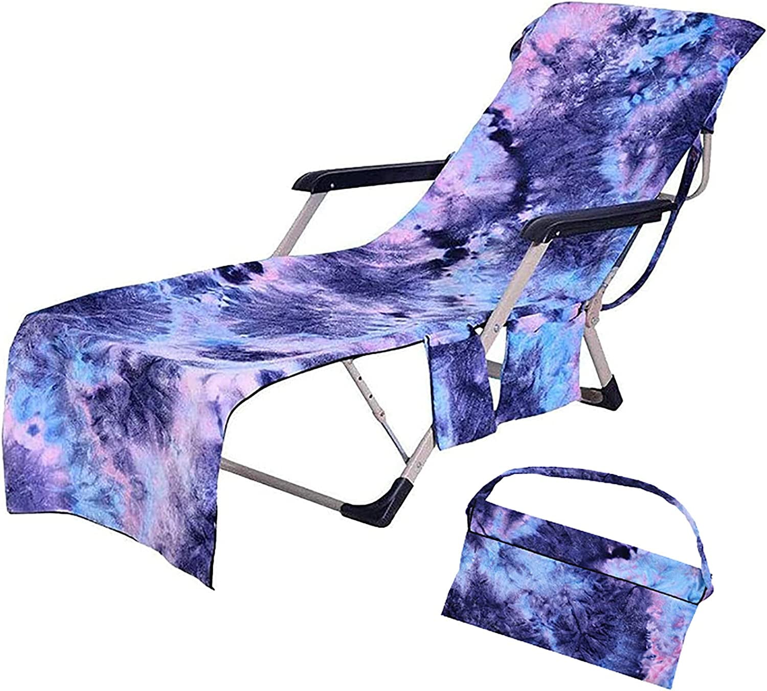 Rosnek Beach Lounge Chair Towel Cover, Chaise Lounge Towel Cover Patio