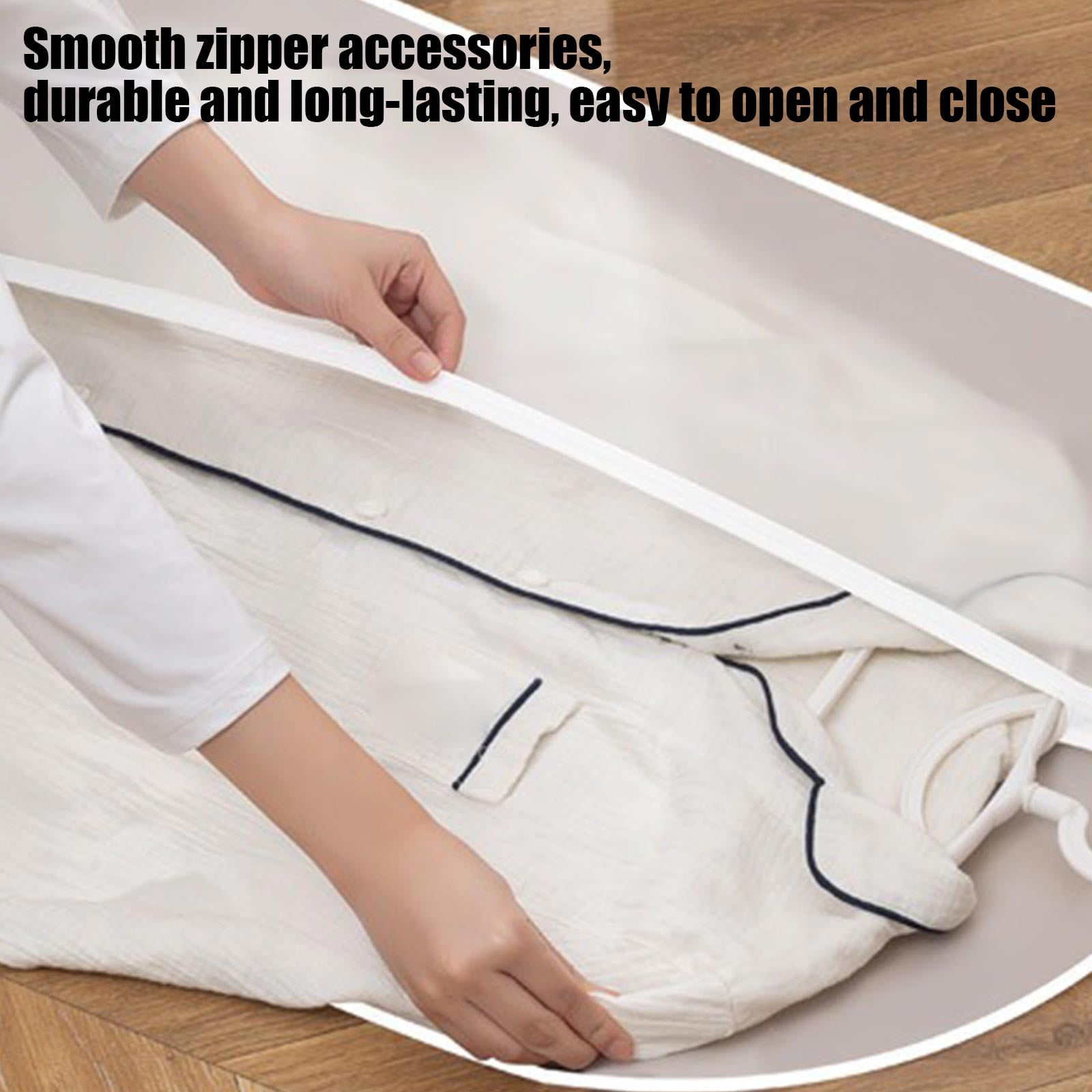 Lunxisen 15 Pcs Garment Bag Plastic Garment Bags with Zipper Hanging Clothes Cover Dress Bag for Suits, Coats Closet(M)