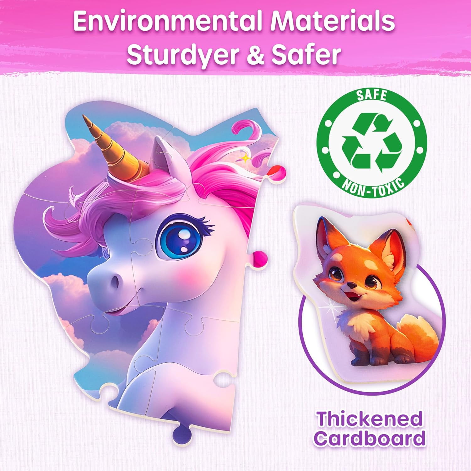 SYNARRY Unicorn Floor Puzzles for Kids Ages 4-6, Large 45 Piece Floor Puzzles Set for Kids Ages 4-8, Puzzles for Toddlers 2-4, Unicorn Toys Gifts for 3 4 5 6 7 8 Year Old Girls