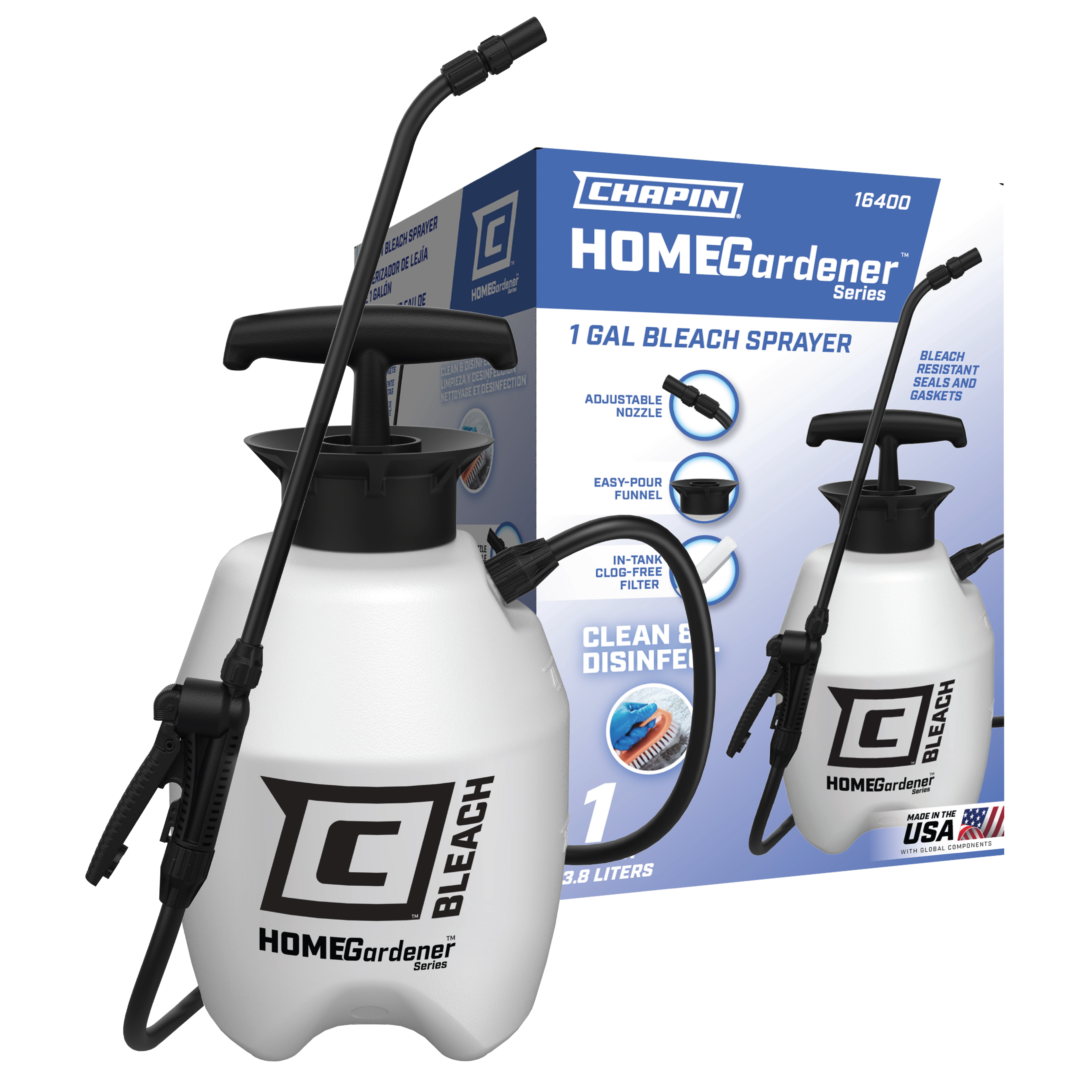 Chapin HomeGardener 16400 1-Gallon Bleach Sprayer for Disinfecting