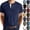 #01 Royal Blue, variant on Cotton Shirt for Men Short Sleeve Chest Pocket Tee Solid Color Henley Collar Button Front Classic Fit Regular Casual T-Shirt, #01 Coffee, L