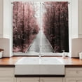thumbnail image 2 of Ambesonne Forest Kitchen Curtains, Nature Exotic, 55"x45", Pale Pink Pale Grey, 2 of 3