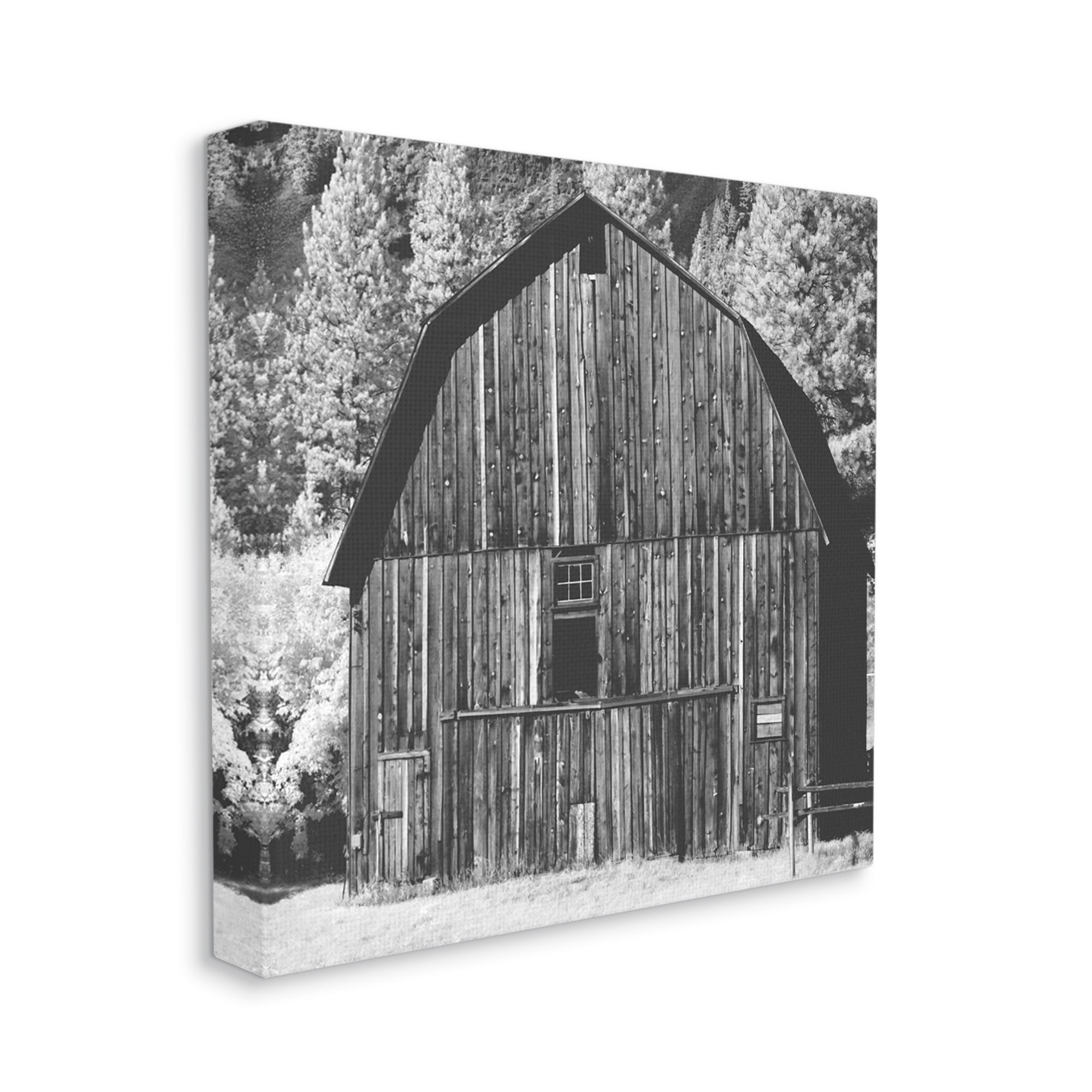 Stupell Industries Rustic Rural Barn Black & White Farm Photography Photograph Gallery Wrapped Canvas Print Wall Art, Design by Daphne Polselli