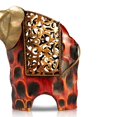 thumbnail image 2 of Escultura metálica de elefante artesanal - Decoración moderna para hogar con diseño abstracto y pintura ecológica, símbolo de prosperidad (25.5x21.5cm), 2 of 6