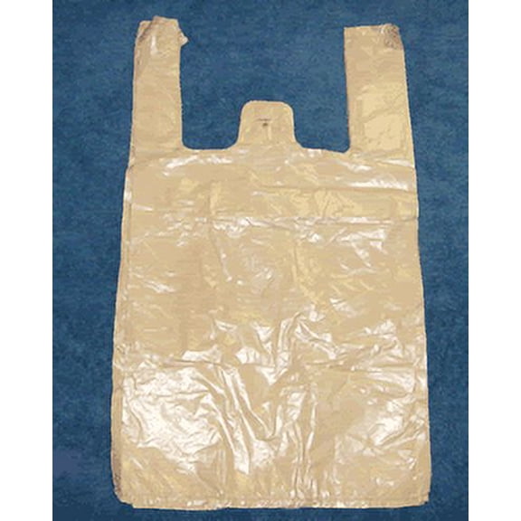 Medium (10"W x 5"D x 18"H) Light Brown Plastic Shopping Bag