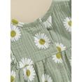 thumbnail image 5 of Bagilaanoe Newborn Baby Girl Summer Rompers Daisy Print Short Sleeve Bodysuits + Headband 3M 6M 12M 18M Infant One Piece Jumpsuit, 5 of 7