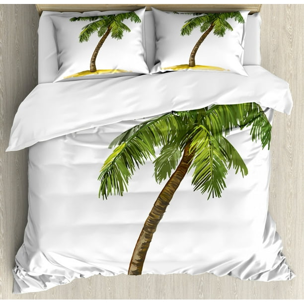 Palm Tree Duvet Cover Set Cartoon Image Tropical Plant And Sand Serenity Nature Foliage Print Decorative Bedding With Pillow Shams Green Brown By Ambesonne Com - Palm Trees Queen Bedding Sets Palm Tree Duvet Cover Set Cartoon Image Tropical Plant And Sand Serenity Nature Foliage Print Decorative Bedding With Pillow Shams Green Brown By Ambesonne Com - Palm Trees Queen Bedding Sets