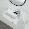 thumbnail image 2 of Bathroom Corner Sink, 18”x10" Small Ceramic Hand Wash Basin Sink Wall Mount Bathroom Cloakroom Right Hand, 2 of 17