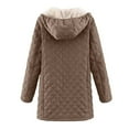 thumbnail image 3 of Women's Mid Length Winter Lined Hooded Thermal Insulated Coat Comfortable Long Sleeve Jacket For Cold Weather Casual Outerwear, 3 of 3