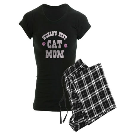CafePress - World's Best Cat Mom Pajamas - Women's Dark