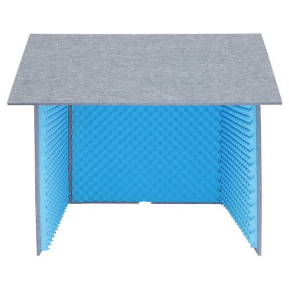 Desktop Soundproof Cover,Isolation Booth,Portable Vocal Recording Booth,Double Layer Soundproof Vocal Sound Absorbing Shield,Sound Proof Foam Panels to Filter Vocal (Blue)