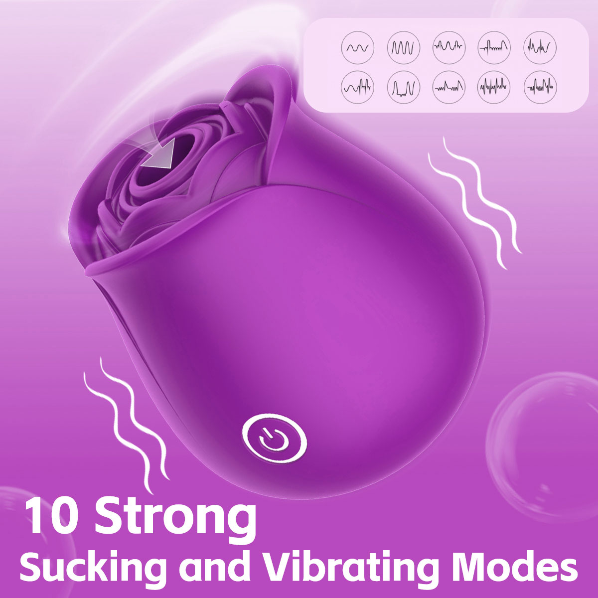 Madiva Rose Toy, Rose Vibrators for Women, Clitoral G Spot Vibrators Adult Toys for Female, Partner Toys for Lovers, Purple