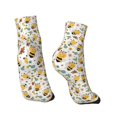 thumbnail image 4 of Bingfone Bee And Flowers Design Patterned Men'S Women'S Casual Cotton Socks, 4 of 9